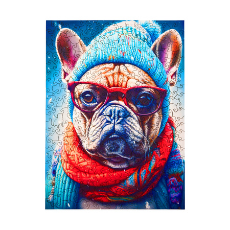 Puzzle drewniane – Cold is cool – Buldog Gustaw – 316 el.