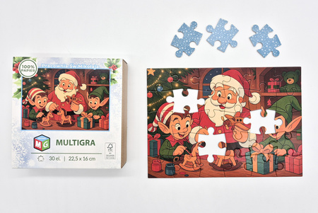 Puzzle klasyczne – Christmas – Pracownia Św. Mikołaja – 30el.