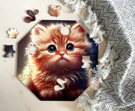 Puzzle drewniane – Hi, I’m little – Kotek Cali- 46 el.