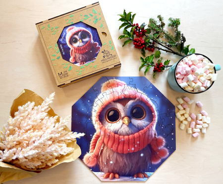 Puzzle drewniane – Hi, I’m little – Sówka Olivia - 46 el.