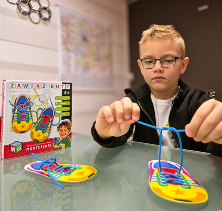 Gra edukacyjna - Multigra - Montessori - Zawiąż buty