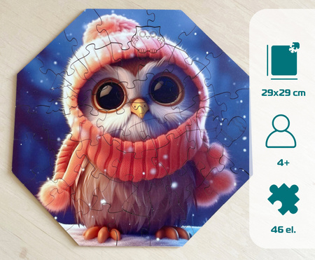 Puzzle drewniane – Hi, I’m little – Sówka Olivia - 46 el.