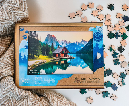 Puzzle drewniane – Landscapes – Górska Chata – 580 el.