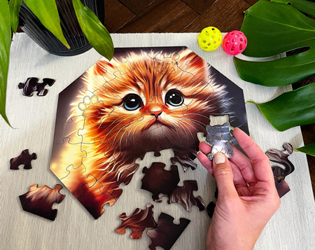 Puzzle drewniane – Hi, I’m little – Kotek Cali- 46 el.