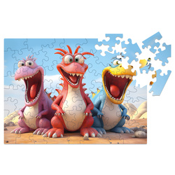 Drewniane Puzzle - Milliwood - Dream Team - Friendly Dinosaurs - 50 Elementów