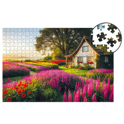 Puzzle drewniane – Landscapes – Wrzosowa Chata – 580 el.