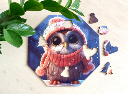 Puzzle drewniane – Hi, I’m little – Sówka Olivia - 46 el.