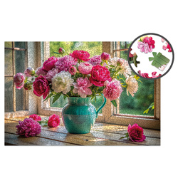 Puzzle Drewniane Milliwood - Celebrating - Kwitnące okno 500 el. 51x34 cm