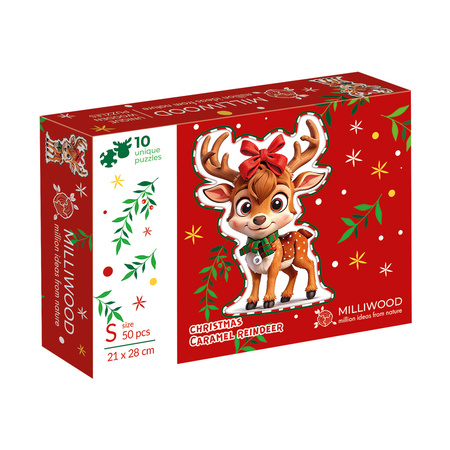 Puzzle drewniane – Christmas – Reniferek – 50el.