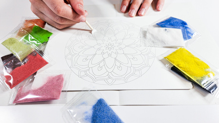 Piaskowe Malowanki - Mandala 1 - Sand Art