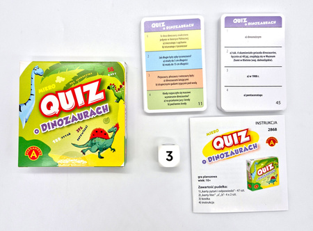 Gra edukacyjna Alexander - Mikro QUIZ o dinozaurach - kieszonkowa podręczna