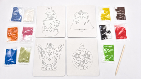 Piaskowe Malowanki - Ozdoby na Choinkę - Bałwanek