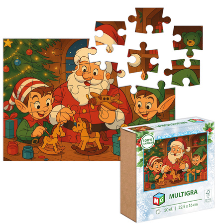 Puzzle klasyczne – Christmas – Pracownia Św. Mikołaja – 30el.