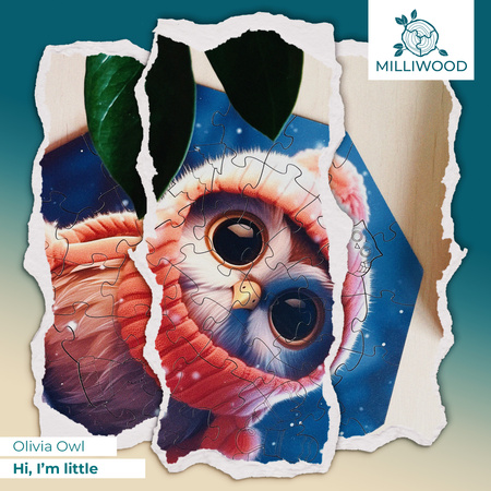 Puzzle drewniane – Hi, I’m little – Sówka Olivia - 46 el.