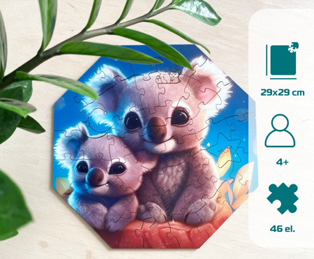 Puzzle drewniane – Hi, I’m little – Kylo Koala - 46 el.