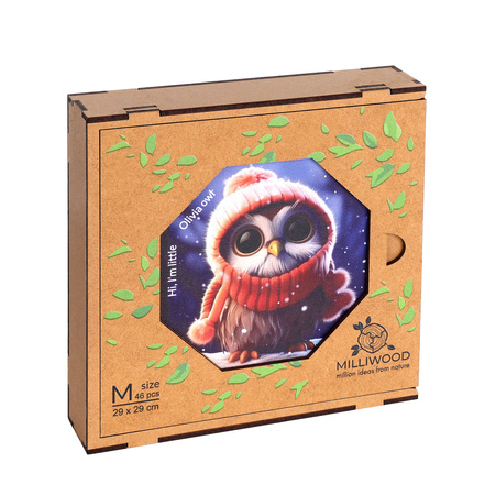 Puzzle drewniane – Hi, I’m little – Sówka Olivia - 46 el.