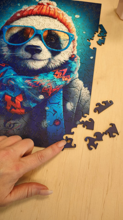 Puzzle drewniane – Cold is cool – Panda Cezary – 316 el.