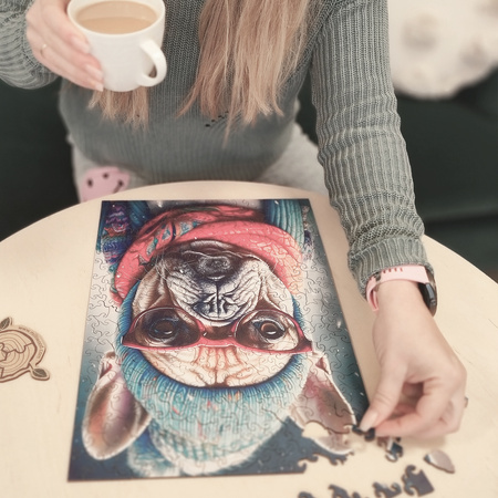 Puzzle drewniane – Cold is cool – Buldog Gustaw – 316 el.