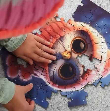 Puzzle drewniane – Hi, I’m little – Sówka Olivia - 46 el.