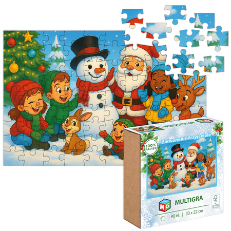 Puzzle klasyczne – Christmas – Bałwanek i Przyjaciele – 90el.
