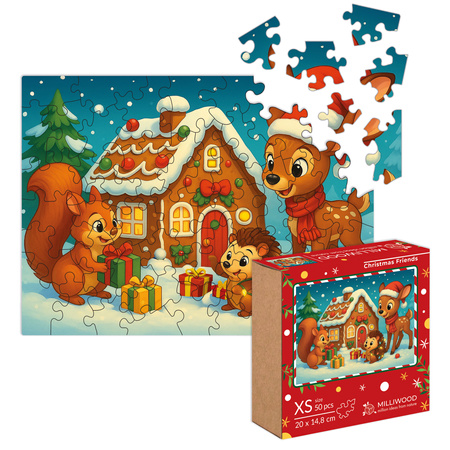 Puzzle drewniane – Christmas – Świąteczni przyjaciele – 50el.