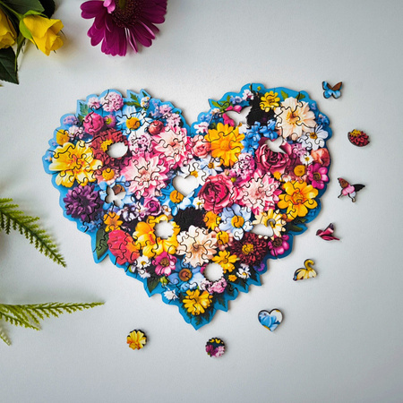 Puzzle Drewniane Milliwood - Celebrating - Floral Heart 23,5x19,5 - 100 el.
