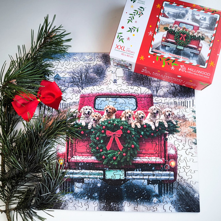Puzzle drewniane – Christmas – Podróżujące psy – 250el.