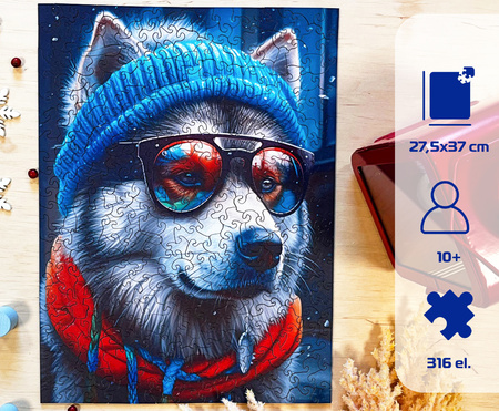 Puzzle drewniane – Cold is cool – Malamute Alek – 316 el.