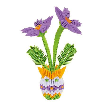 ORIGAMI 3D - KWIATY FIOLETOWE