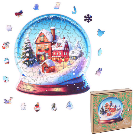 Puzzle drewniane – Christmas – Kula Śnieżna – 200 el.