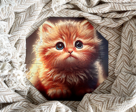 Puzzle drewniane – Hi, I’m little – Kotek Cali- 46 el.