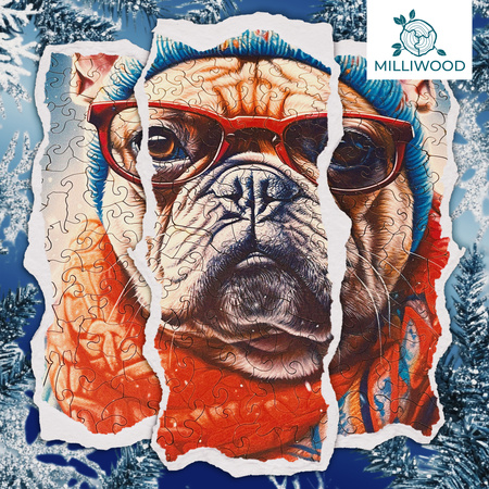Puzzle drewniane – Cold is cool – Buldog Gustaw – 316 el.