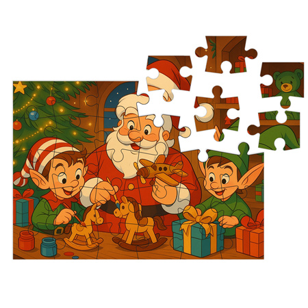 Puzzle klasyczne – Christmas – Pracownia Św. Mikołaja – 30el.
