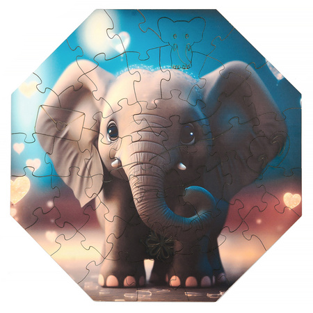 Puzzle drewniane – Hi, I’m little – Słonik Ellie - 46 el.