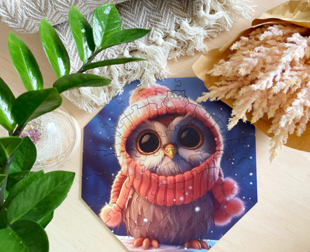 Puzzle drewniane – Hi, I’m little – Sówka Olivia - 46 el.