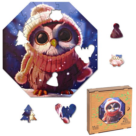 Puzzle drewniane – Hi, I’m little – Sówka Olivia - 46 el.